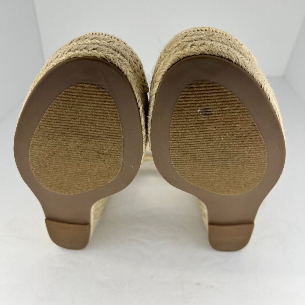 Justfab Womens Lauren Taupe Espadrille Closed Toe Lace Up Wrap Size 10 Sandals - Picture 8 of 9